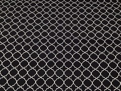 BRYANT MOROCCO LATTICE JET BLACK GATE INDOOR OUTDOOR FABRIC BY THE YARD 54″W