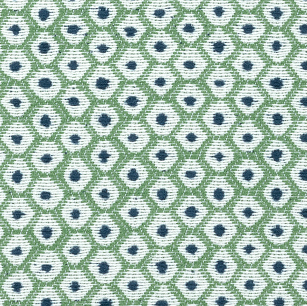 Thibaut InsideOut Dots OUTDOOR Fabric- Pixie / Kelly Green Marine 3.45 yd W73464