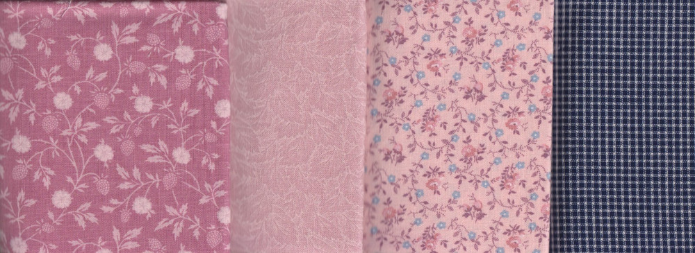8 FAT QUARTERS TOTAL – PINKS AND A NAVY 100% COTTON ( 2 OF EACH COLOR ) FT-800