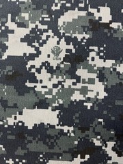 Navy Blue Digital NyCo Camo Fabric 60”