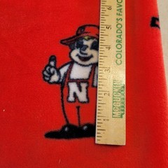 Nebraska Huskers Red Fleece Fabric 60″x35″ NCAA College Team Sports Print