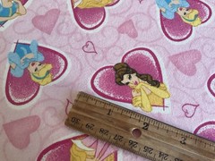 Fabric Flannel Cotton Disney princesses 43”x 28” 239