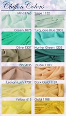 12 Colors Green-Yellow Hi Multi Chiffon Fabric – 60″ Wide SWATCH 2×2