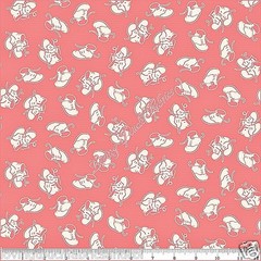 RILEY BLAKE & PENNY ROSE “TOY CHEST” 4853-PINK BABY SHOES FABRIC PRICED @ 1/2 YD