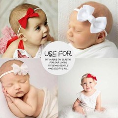 100 PCS Baby Nylon Headbands Hairbands Hair Bow Elastics for Baby Girls