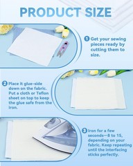 PLANTIONAL Iron-On Fusible Fleece Interfacing: Medium Weight-2 Pack, White