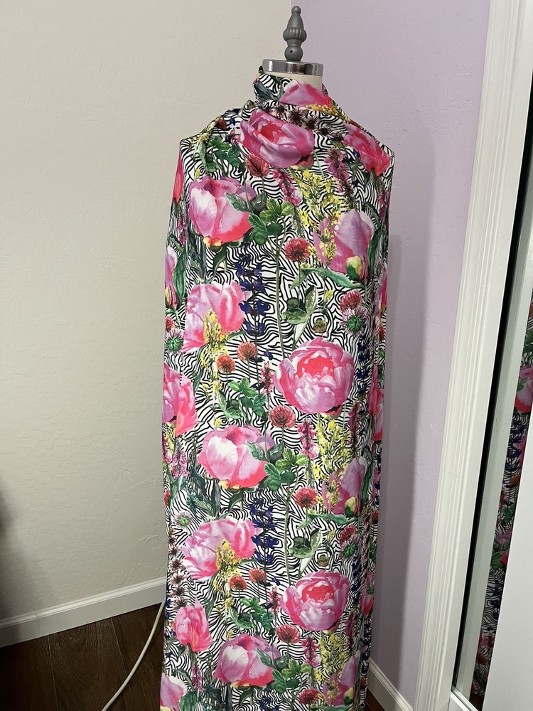 Snapdragon Crepe Woven in Floral Animal Print 100% Polyester Fabric 4m piece
