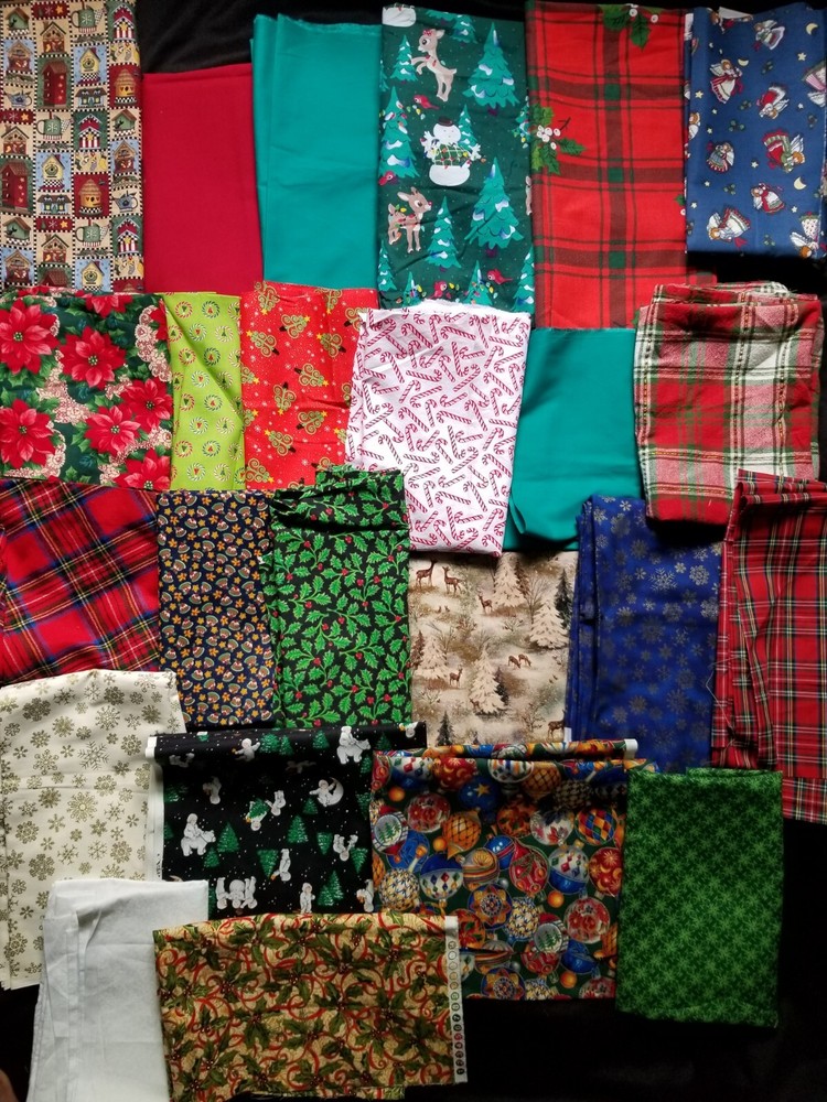 Christmas 100% Cotton Fabric Remnants Quilting Crafts – Half Pound