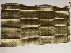JACQUARD BROCADE FABRIC-saree blouse piece-BEIGE Golden 32″X29″ banarsi RED