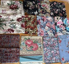 Vintage Fabric Lot Cotton Floral Dark Moody Victorian Cottagecore Calico 4.5 Lb+