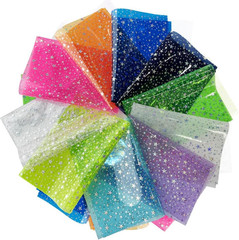 10 Pcs Sparkle PVC Vinyl Fabric, 8.3″X11.8″ Clear Laser Star Printed Waterproof