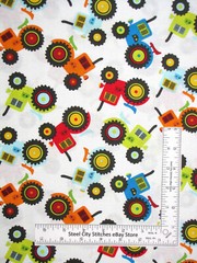 Farm Tractor Fabric Multi Color Tractors Cotton Timeless Treasues C5915 By Yard