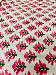 Indian Hand Block Print Scrap, Floral Cotton Fabric,Scraps Bundle, Fat Quarter