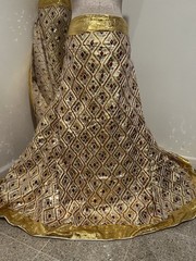 Gold Burgundy Silver Sequins Embroidery Lame Fabrics 44” Width Sold By The Yard