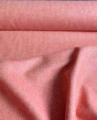 Herringbone Wool Coating in BUBBLE GUM PINK & WARM GOLD 62″ Wide By the Yard
