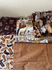 Lot of Horse Western Theme Cotton Quilting Other Fabric Five Patterns