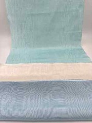 Light Blue Silk Moire Fabric, Silk Shantung Watermark Fabric By The Meter.