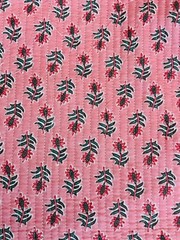 Indian Hand Block Print Scrap, Floral Cotton Fabric,Scraps Bundle, Fat Quarter