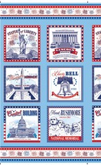 Celebrate the USA Blue Fabric Panel 24″x44″