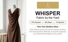 Whisper Double Knit Fabric by the Yard 4-Way Stretch 58/60″ Dresses Costume