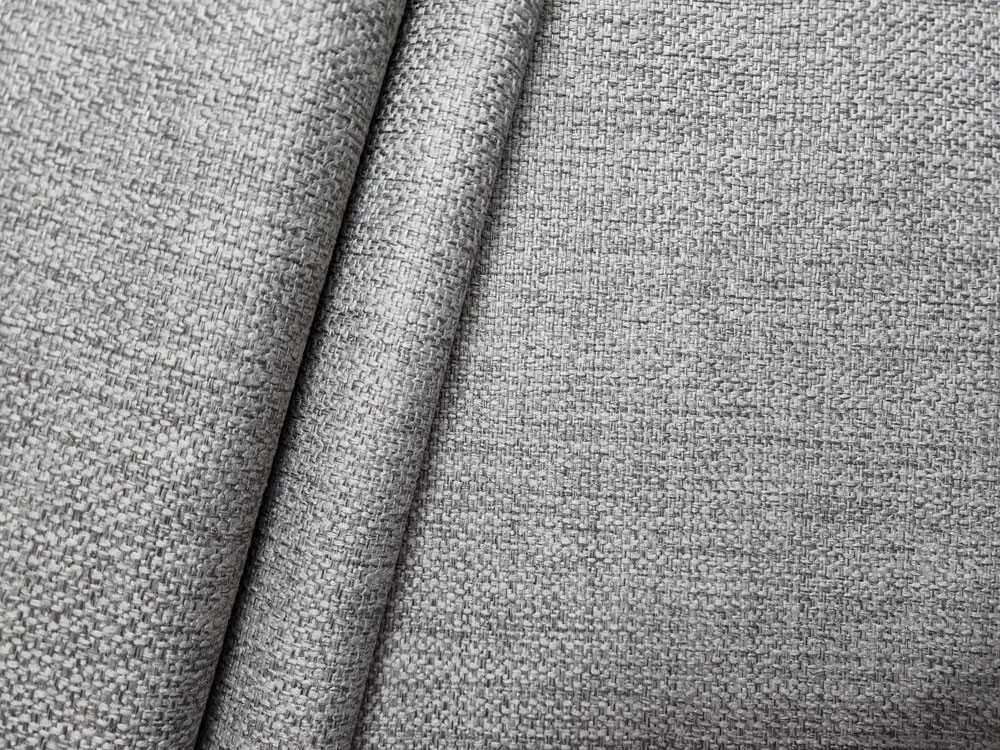 Upholstery Fabric – Resists Stains Yarn Dyed Basketweave Solid – Nickel Grey
