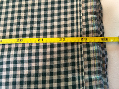 Vintage Hunter Green Ecru Gingham Check Quilt Fabric Homespun 46″ W x 4.8 yds