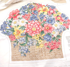 American Wildflower Basket Pillow Panel Set Fabric Cranston Print Works Flower