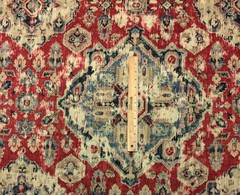 COVINGTON MASSIMO MOROCCAN RED LARGE IKAT MEDALLION LINEN FABRIC BY YARD 55″W