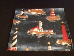 3 Pc of Nautical Fabric ( All have Lighthouse Sea Scape )