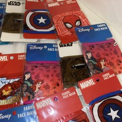 Disney Marvel Star Wars Lot 20 Kids Cloth Face Masks Fabric Sewing Crafts