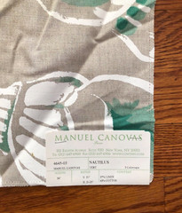 MANUEL CANOVAS Nautilus in Vert Green 15 1/2 x 17 1/2″ Linen Blend Fabric Sample