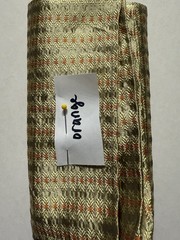 JACQUARD BROCADE FABRIC-saree blouse piece-BEIGE Golden 32″X29″ banarsi ORANGE