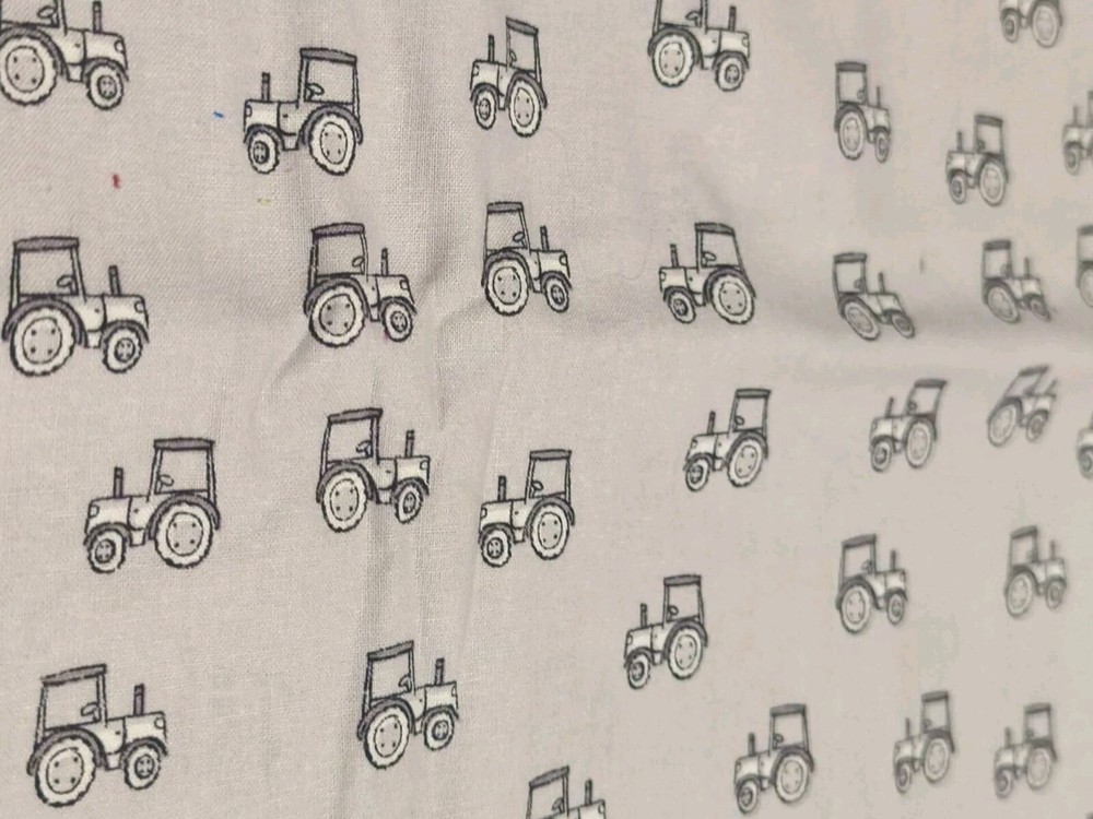 Tractors On Grey Cotton Fabric By The Half Yard (Fabric Editions)