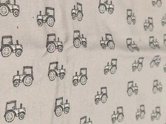 Tractors On Grey Cotton Fabric By The Half Yard (Fabric Editions)