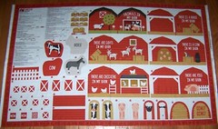Moda FARMSTEAD Fabric Panel to sew a Barn Book w Pig Horse Cow & Finger Puppets