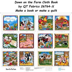 Lil Farmers Cloth Book Cotton quilt fabric Panel by QT Fabrics 32070-X