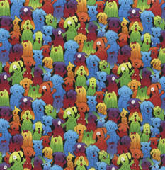 1/2 Meter Colourful Rainbow Dog Packed Nursery Sewing Quilting Fabric