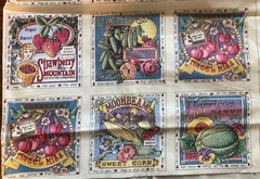 Vintage Secrets of the Garden Panel Fabric Blocks Joan Kessler USA 6 Squares