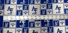 Air Force Falcons Blue White Collage Cotton Fabric by Sykel BTHalfY #32