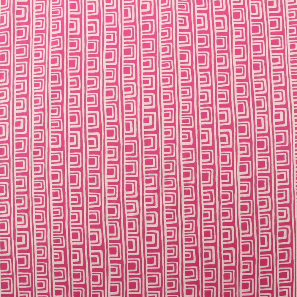 P KAUFMANN ON THE SQUARE PAPAYA HOT PINK GEOMETRIC MULTIUSE FABRIC BY YARD 54″W
