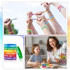 Zhanmai 48 Pcs Jesus Loves Me Pencils Silicone 7.9 inches / 20 cm, Colorful