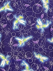 1/2 yd Disney Tinkerbell Magic Bubbles Dark Purple Cotton Fabric Springs Global