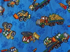 TRENDTEX FABRIC 2005~Earthmovers~TRUCKS TRACTORS~Bulldozers~45×71~SINGLE CUT~