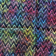 Colorful Rainbow Red Orange purple Zig Zag Dot Floral Geometric Batik 1.5 Y