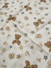 Precious Moments Spectrix 1986 Cotton Blend Fabric Teddy Bear Butterflies 1 YD