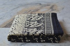 Black & Beige Hand Print Fabric 100% Cotton 20 Yard NO DUTY CHARGES 100%✅ZK-369