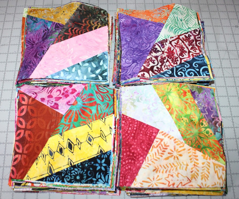 12 Pc Crazy Quilt 8″ Squares (Batiks) No Duplicates Cotton Fabric-Quilt-Sew