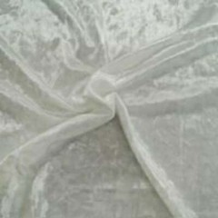 White Crushed Stretch Ice Velvet 4-way stretch Fabric