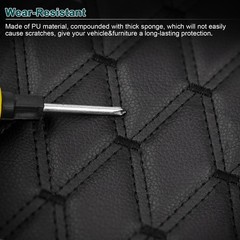 63″Quilted Vinyl Faux Leather Fabric w/Foam Car Upholstery Continuous Yard Black