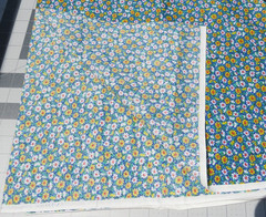 2 Yds X 44″ Cranston Print Works VIP Print Blue With Yellow & White Daisy’s